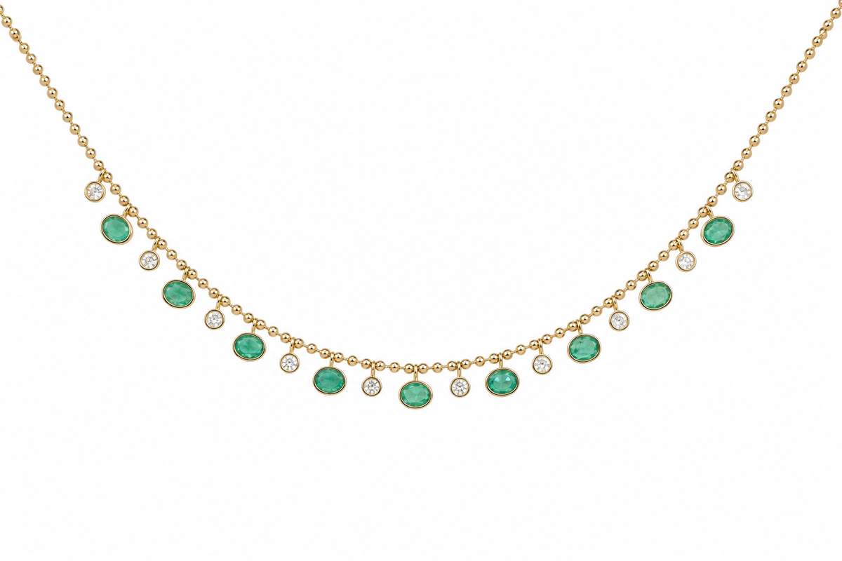 Dancing Emerald Necklace