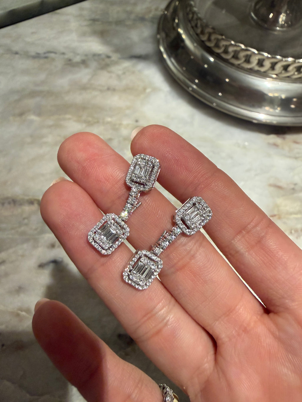 Diamond detachable earrings