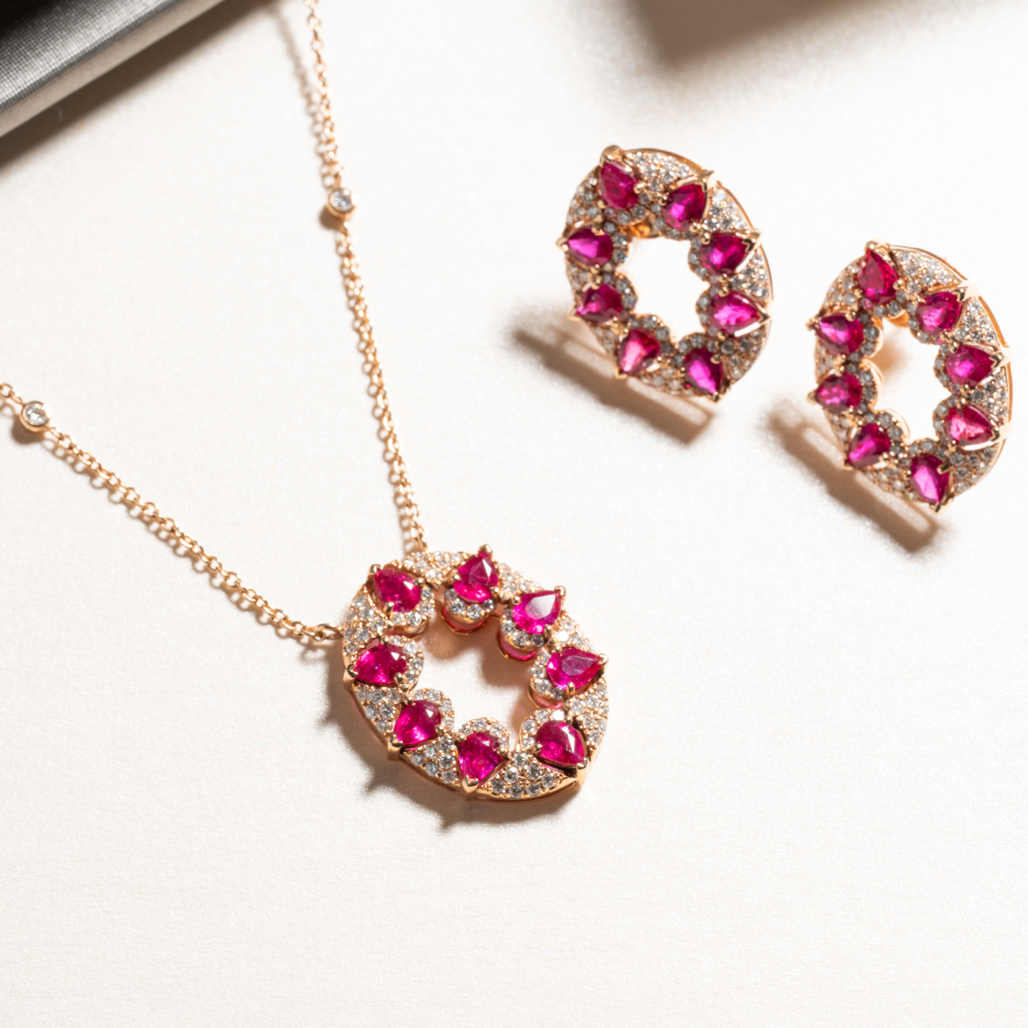Ruby Pear Earrings