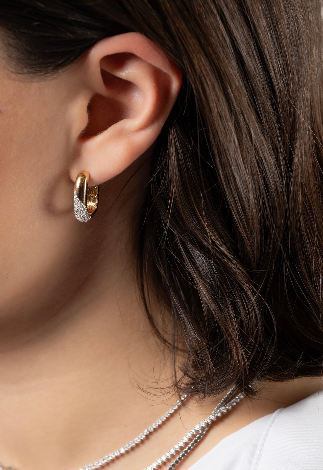 Pave Hoops Earrings