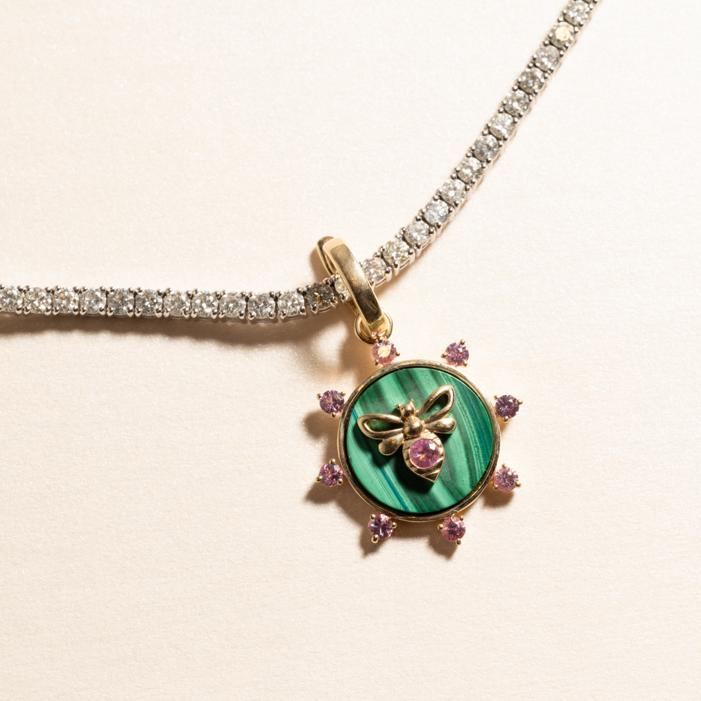 Bee Malachite Charm