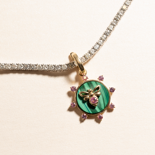 Bee Malachite Charm