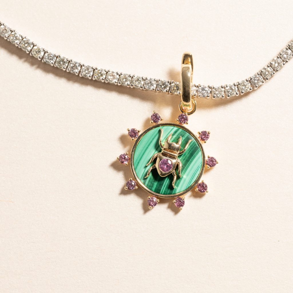 Scarab Malachite Charm