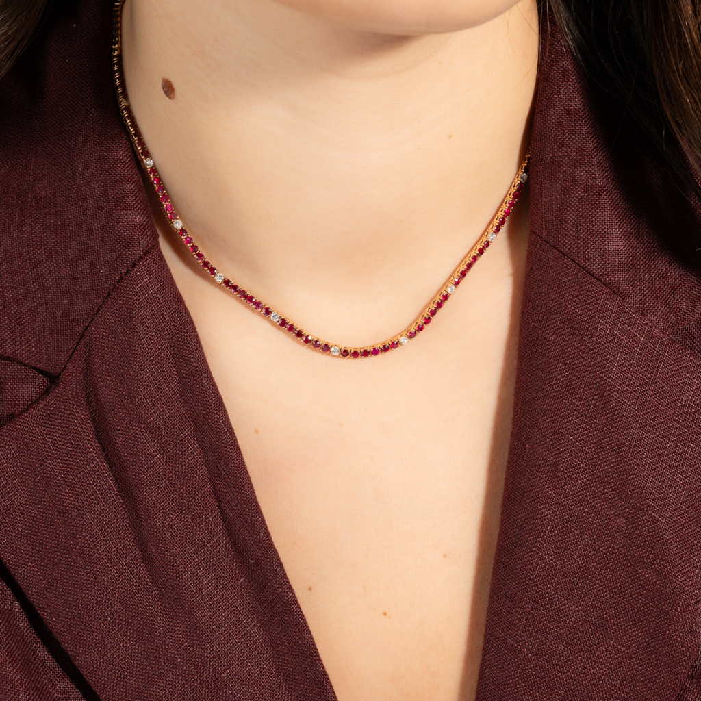 Ruby & diamonds necklace