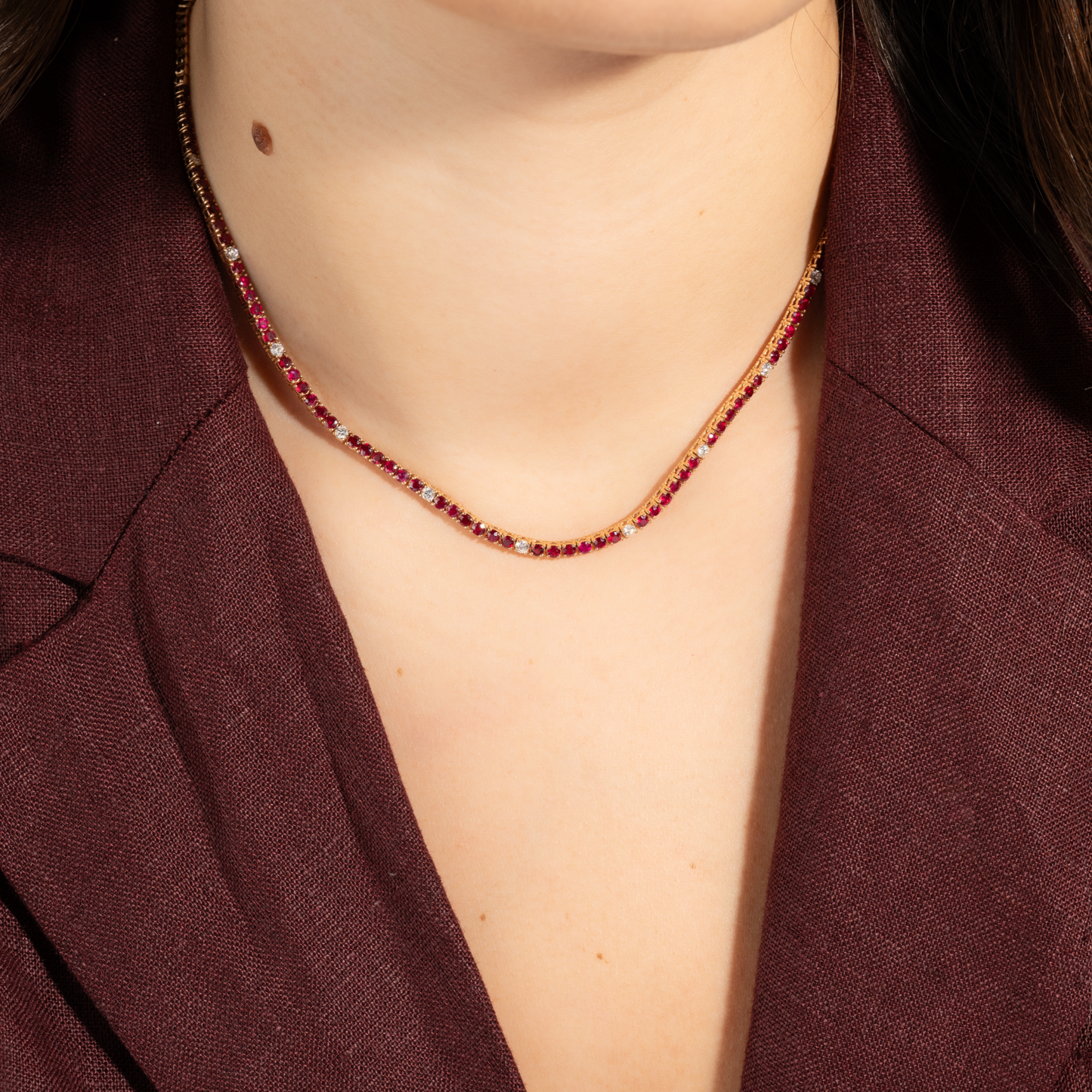 Ruby & diamonds necklace