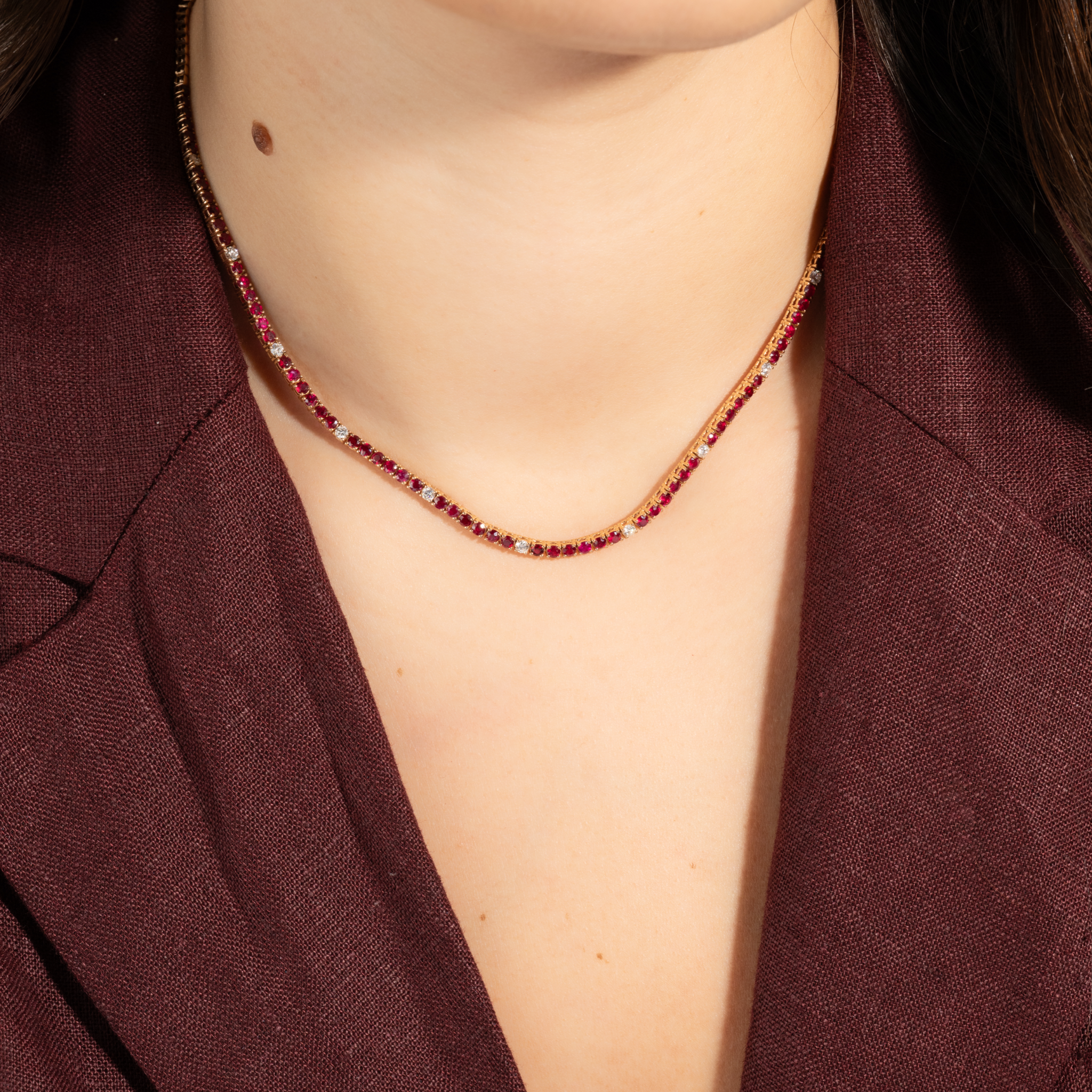 Ruby & diamonds necklace