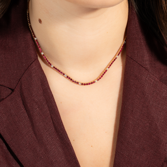 Ruby & diamonds necklace