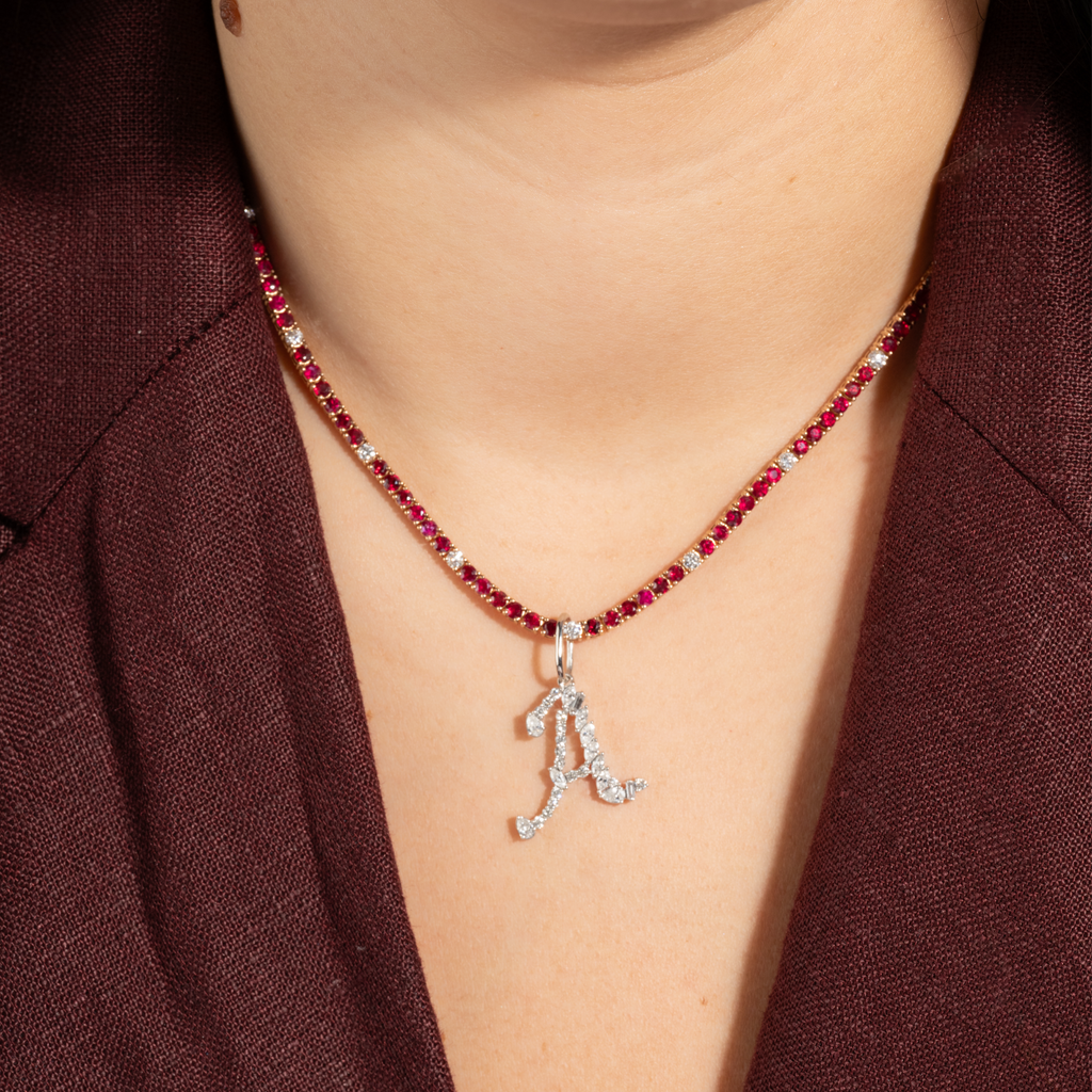 Ruby & diamonds necklace