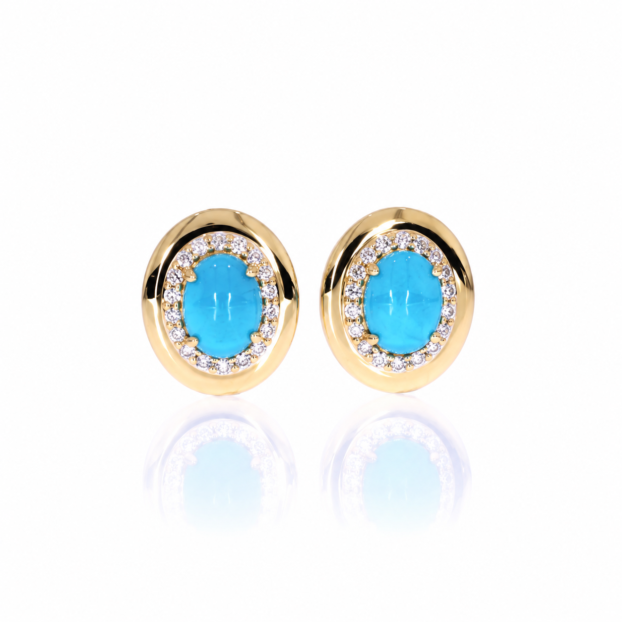 Aretes turquesa ovalados