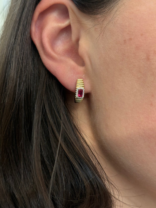 Vintage Ruby Hoops