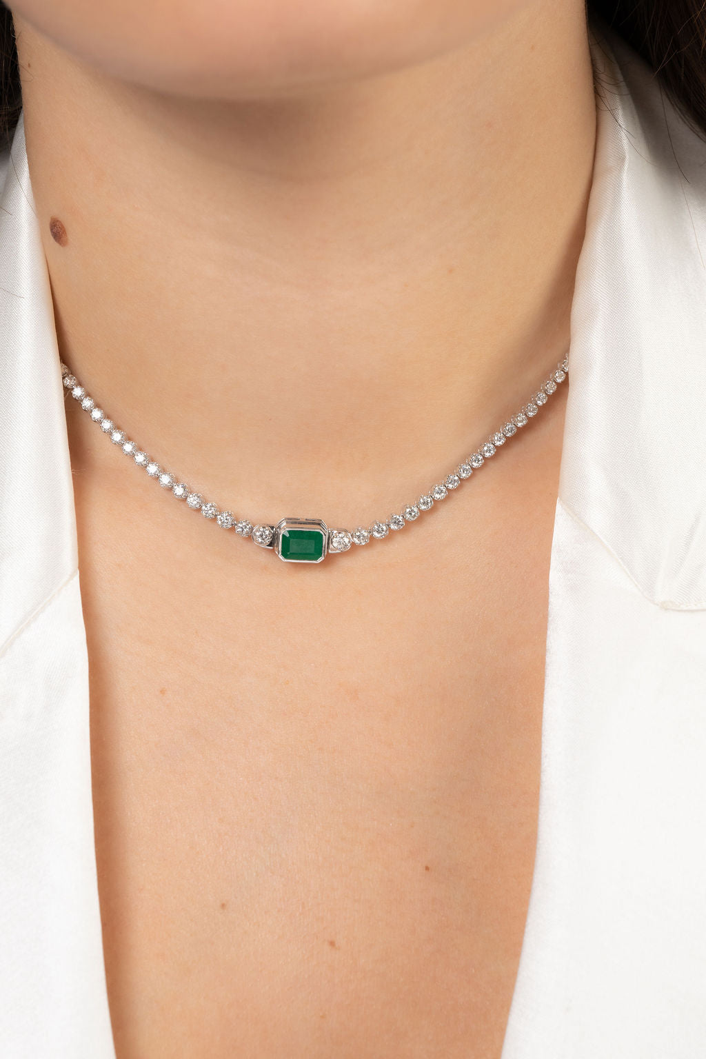 Removable Center Cleo Tennis Necklace