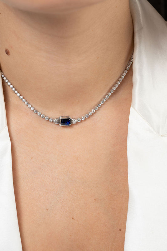 Removable Center Cleo Tennis Necklace