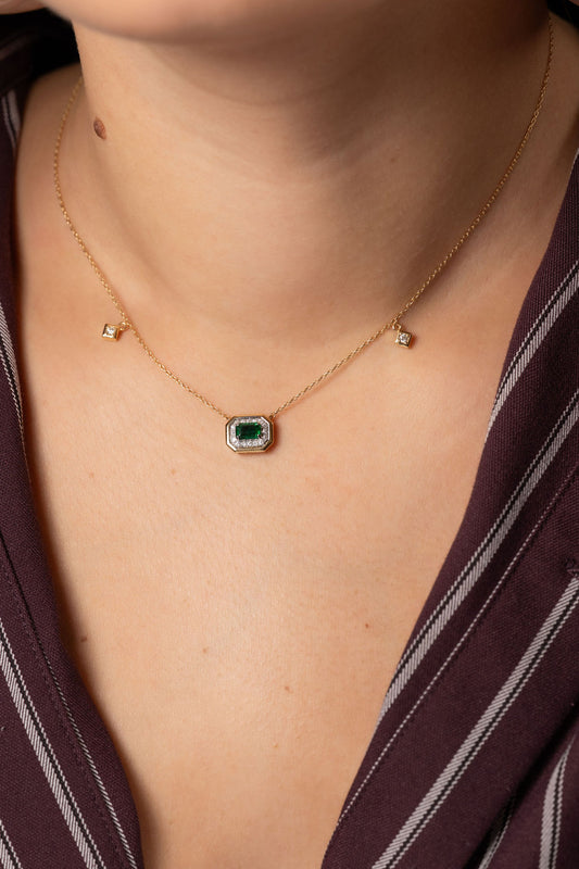 Emerald Rectangle Necklace