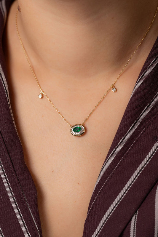 Oval Emerald Eloise Necklace