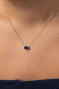 Sapphire Halo Necklace