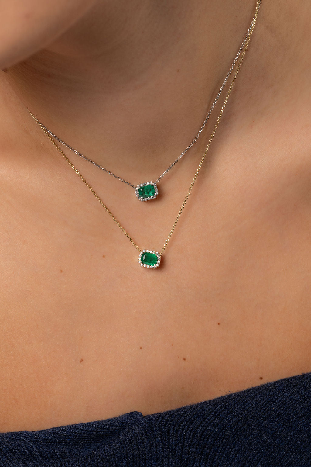 Emerald Halo Necklace