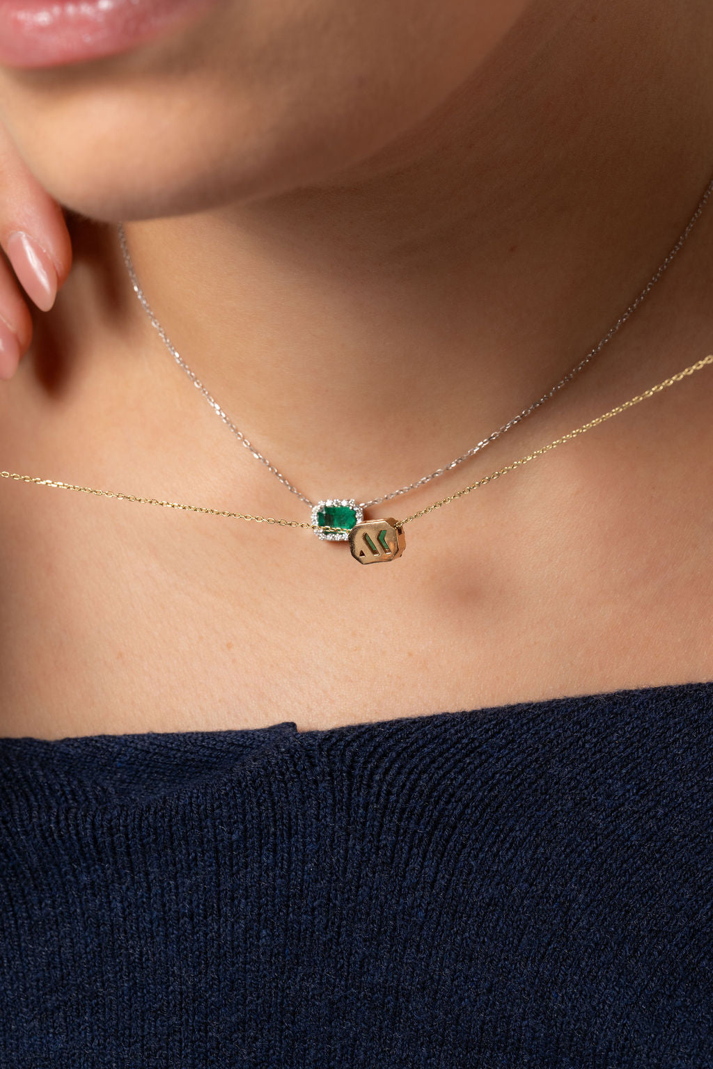 Emerald Halo Necklace