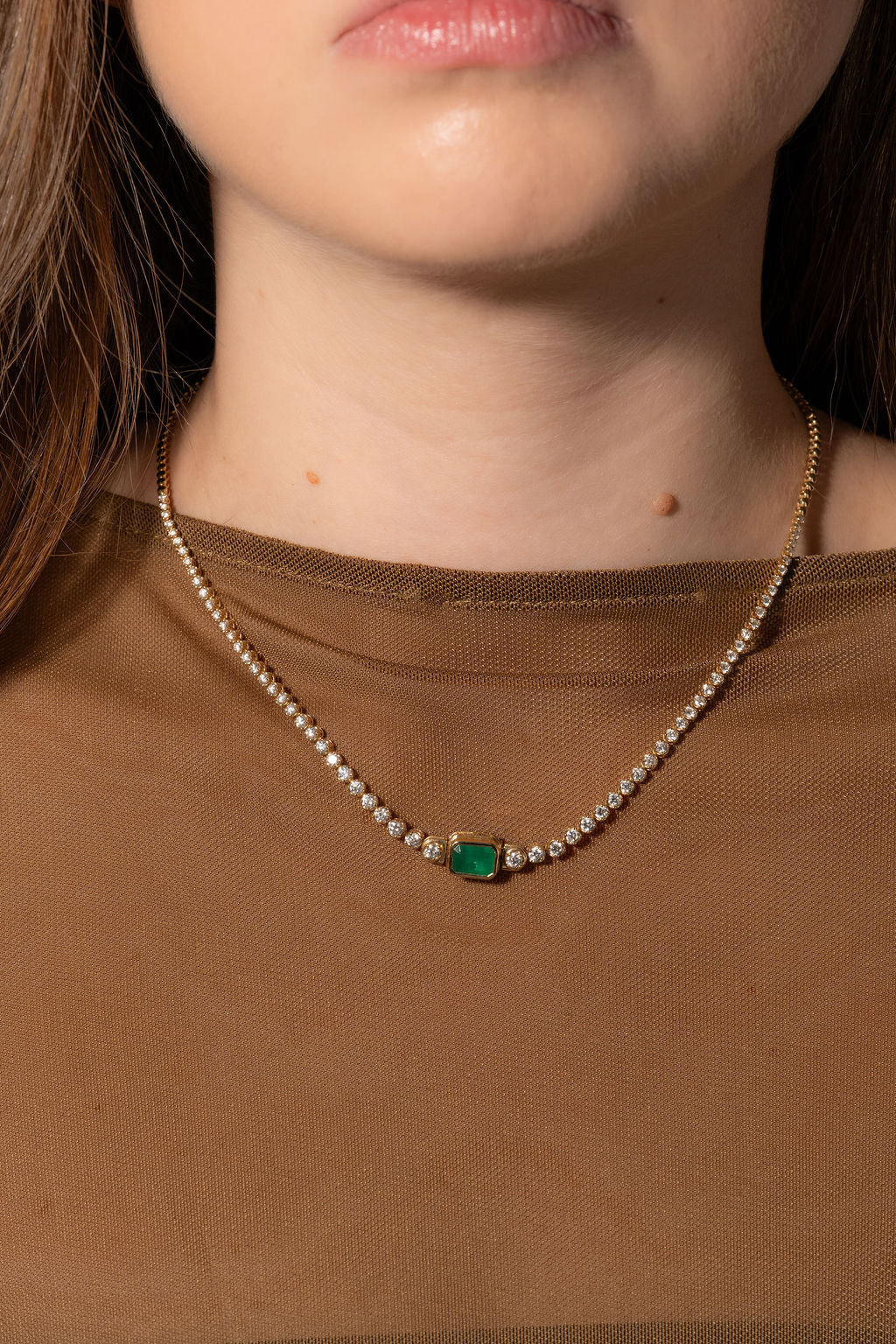 Removable Center Cleo Tennis Necklace
