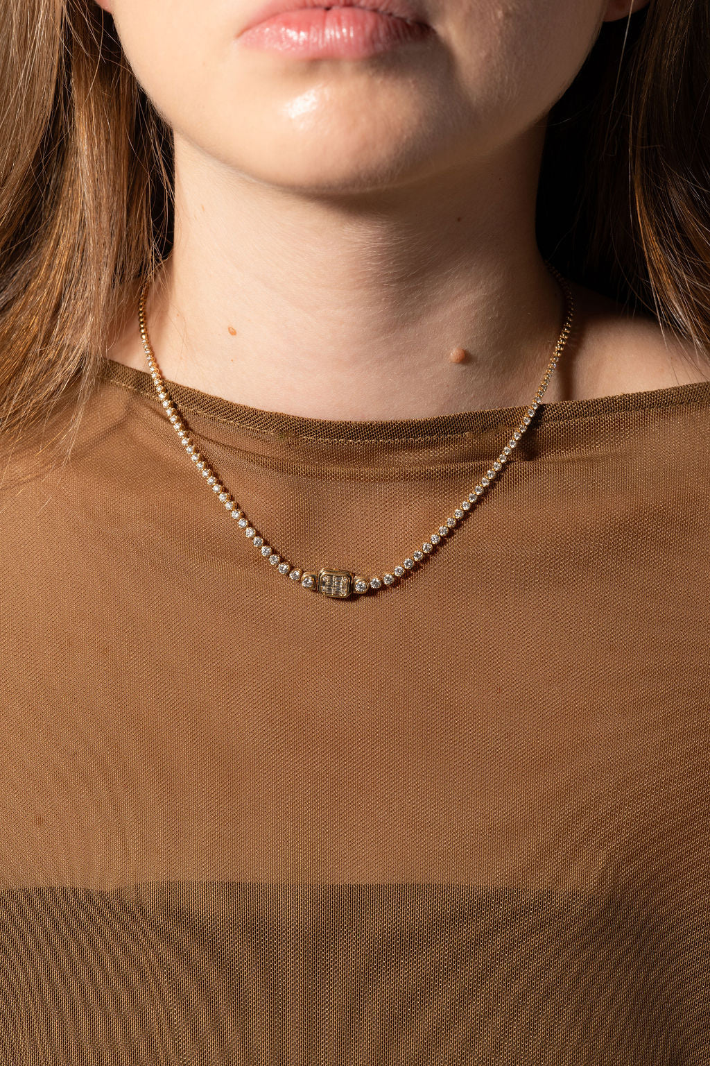 Removable Center Cleo Tennis Necklace