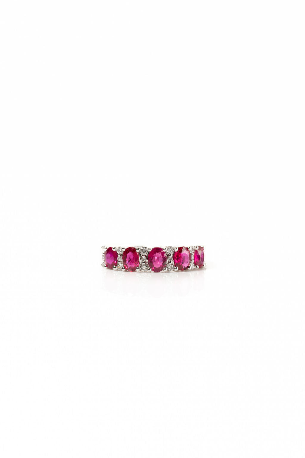 Oval Rubies and Diamonds Ring