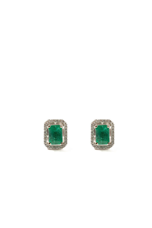 Emerald Cushion Earrings
