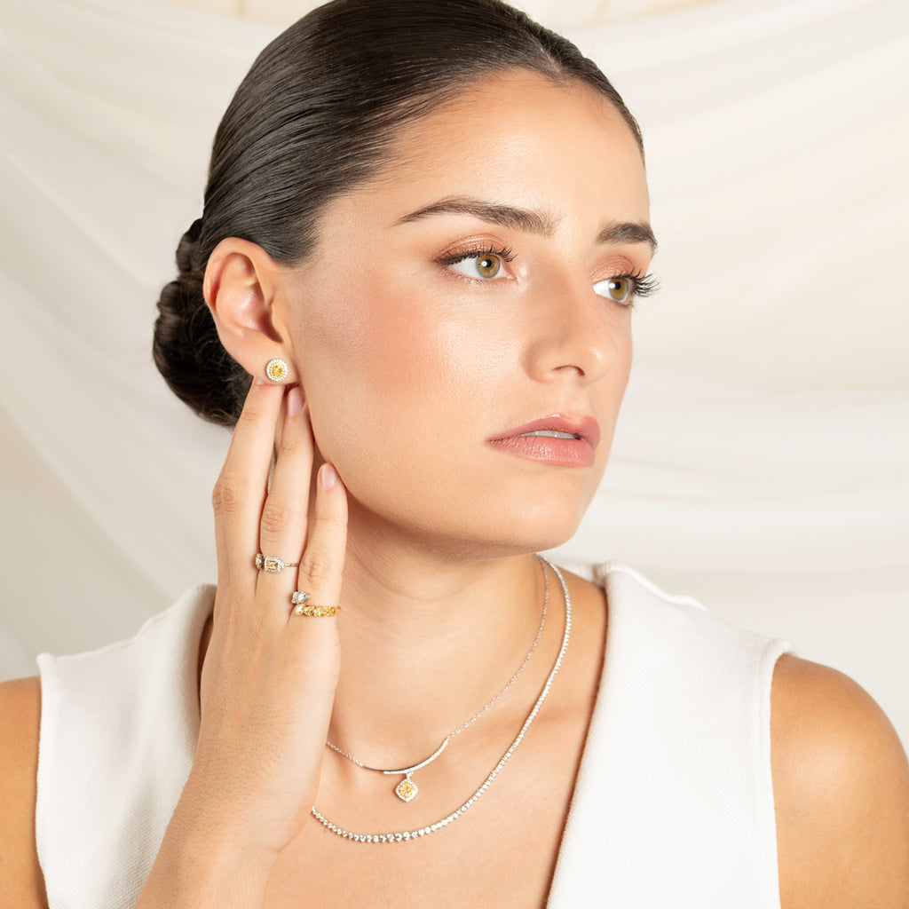 Oval Yellow Earrings