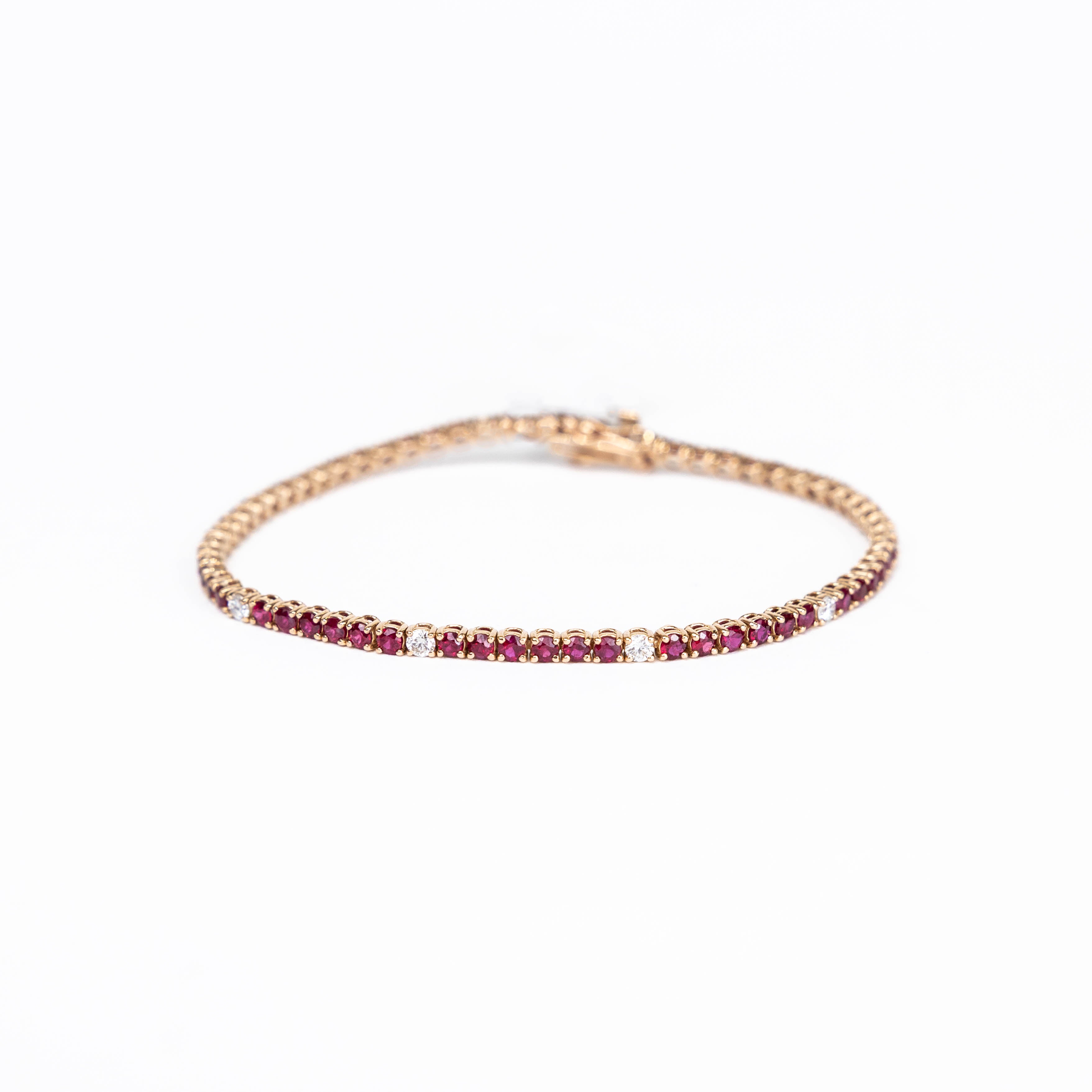 Pulsera TENNIS BRACELET RUBIES AND DIAMONDS MEDIUM