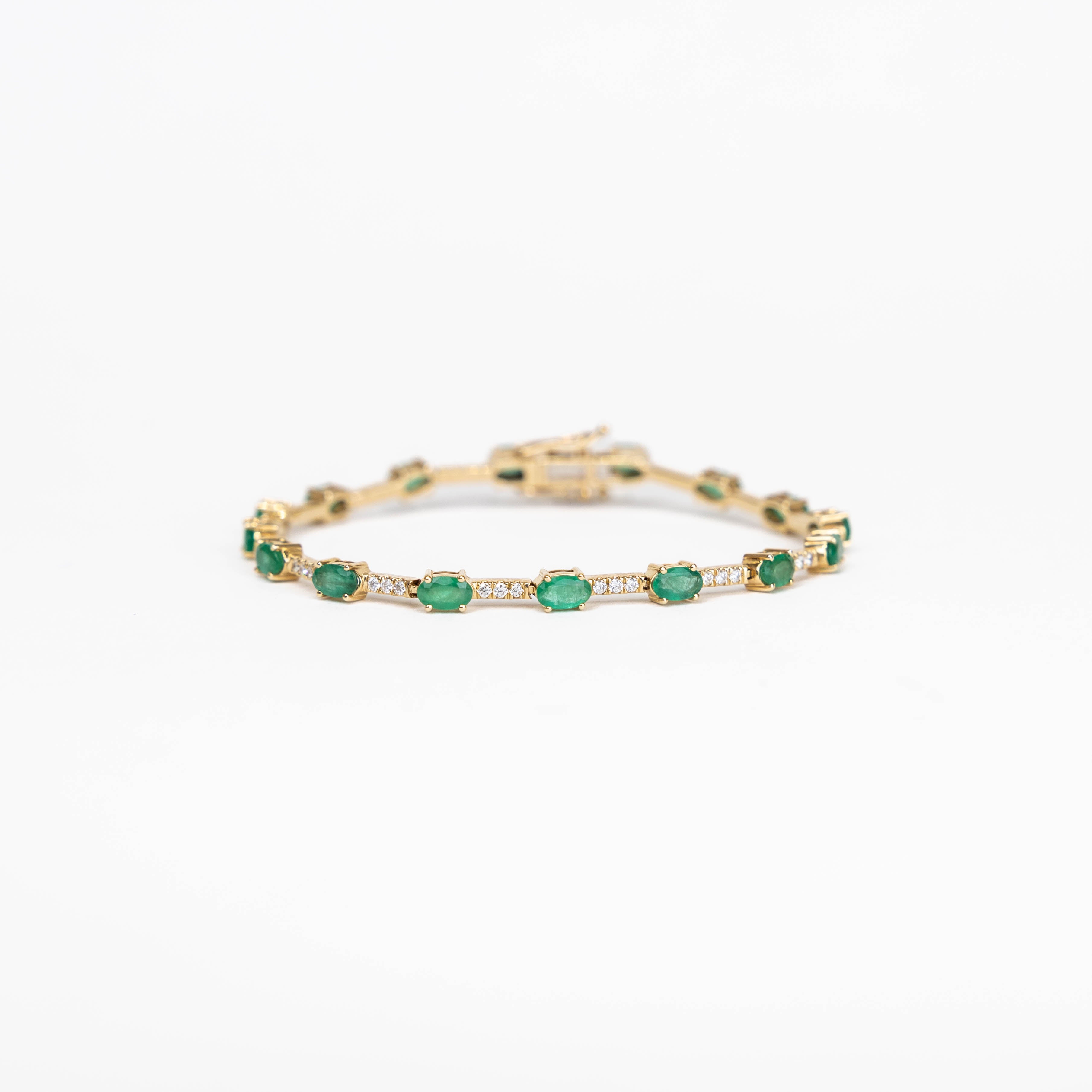 Pulsera TENNIS BRACELET EMERALD AND DIAMONDS PETITE