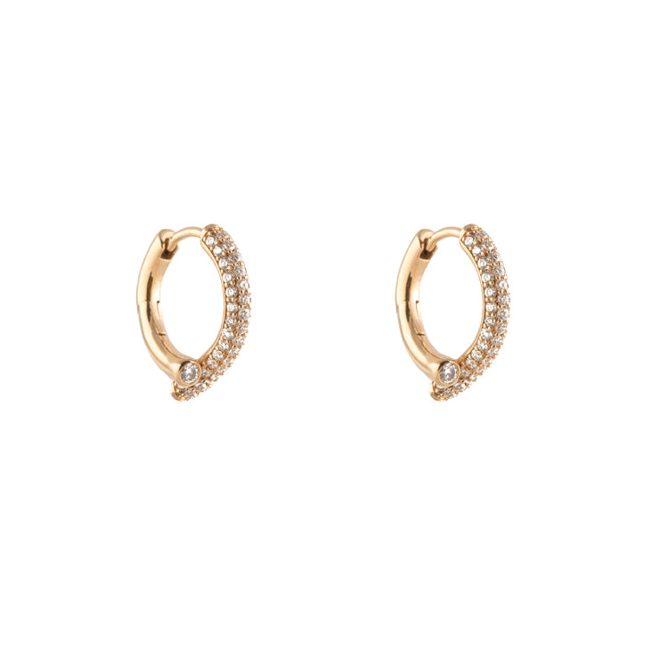 Earrings with pave diamonds
