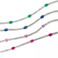 Colored stone tennis bracelet