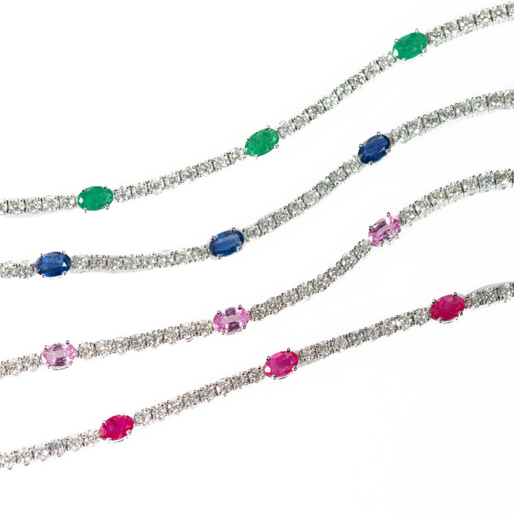 Colored stone tennis bracelet